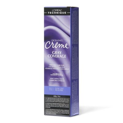 L&#39;OREAL TECHNIQUE Excellence Crme Permanent Hair Color - Long-Lasting Hair Dye, Rich Formula With No-Drip Application, Superb Gray Coverage, 9.5.1 Extra Light Ash Blonde