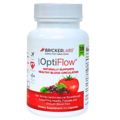 Bricker Labs OptiFlow Blood Circulation Vitamins, Naturally Supports Healthy Blood Flow, Contains FruitFlow and resVida Trans resveratrol. Blood Optimizer Supplement, 30 Capsules