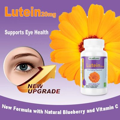 PRONUCARE Lutein Esters 20mg Chewable Tablets for Eye Health - Blue Light Protection, Digital Eye Strain Relief, Antioxidant Support - Blueberry Flavor, Gluten-Free, Non-GMO, 100 Count