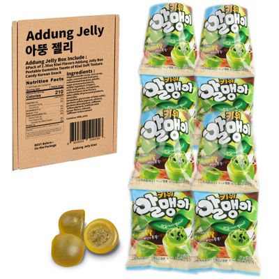 8Pack of 2.36oz Kiwi Flavors Addung Jelly Box Peelable Gummies Tasete of Kiwi Soft Texture Candy Korean Snack