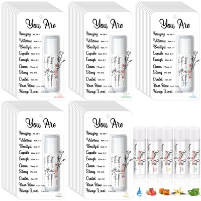 Sacubee 15 Pack Christian Lip Balms Gifts Bulk for Bible Verse Faith Church Scripture Inspirational Lip Care Religious Catholic Appreciation Gifts for Coworker Sister Teacher Friend Employee