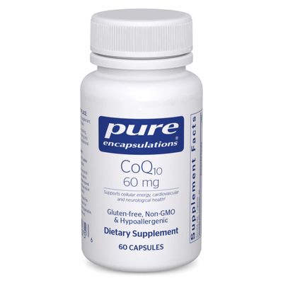 Pure Encapsulations CoQ10 60 mg | Coenzyme Q10 Supplement for Energy, Antioxidants, Brain and Cellular Health, Cognition, and Cardiovascular Support | 60 Capsules