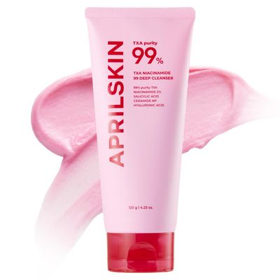 APRILSKIN TXA Niacinamide 99 Pore Care Pink Bubble Gum Deep Cleanser | 99 High-Purity TXANiacinamide | All-in-One Cleanser: Deep Cleansing, Blackhead Care, Pore Care, Moisturizing | 4.23 fl.oz.