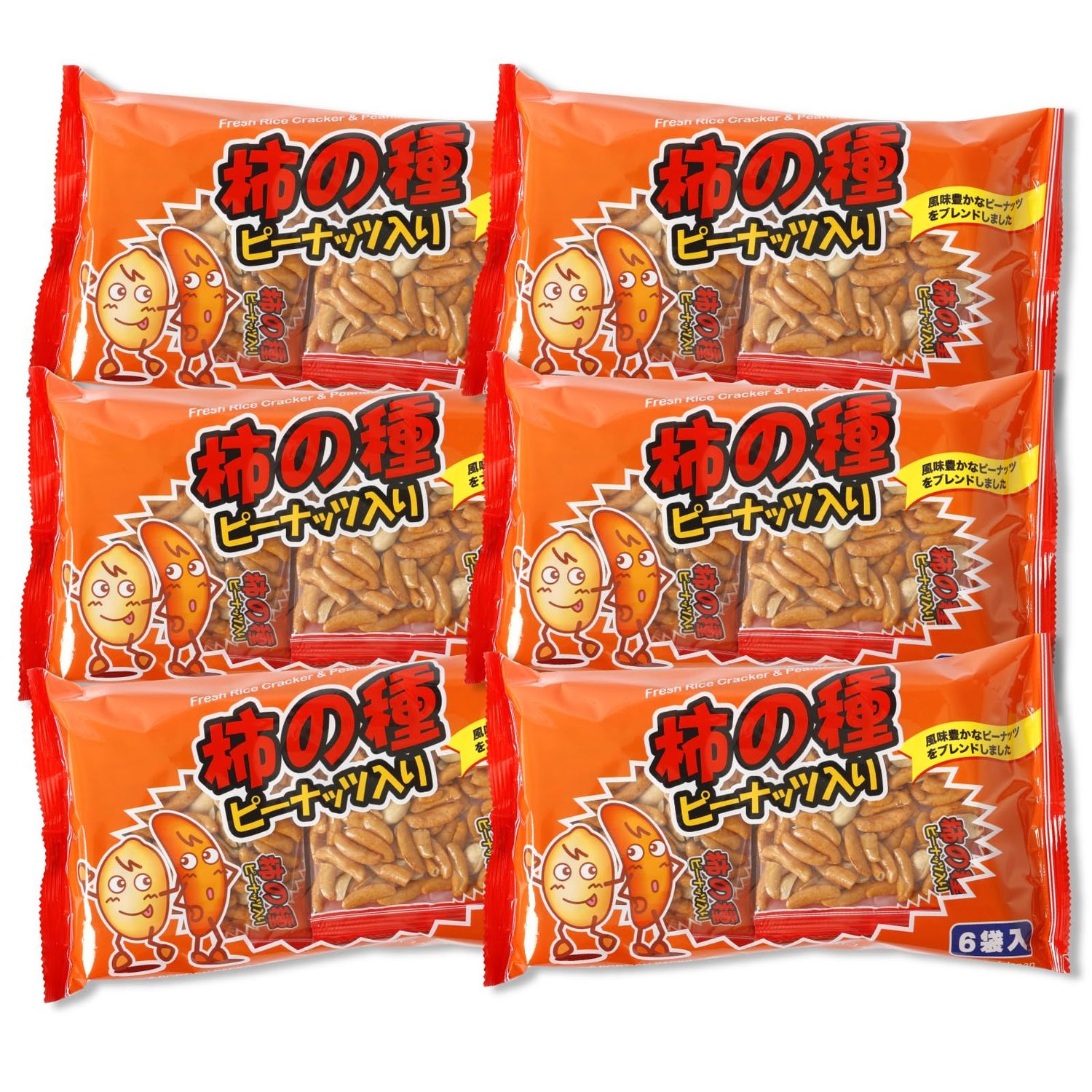 MINOYA Japanese Rice Crackers with Peanuts, 35g, Pack of 36, Kakinotane Snack