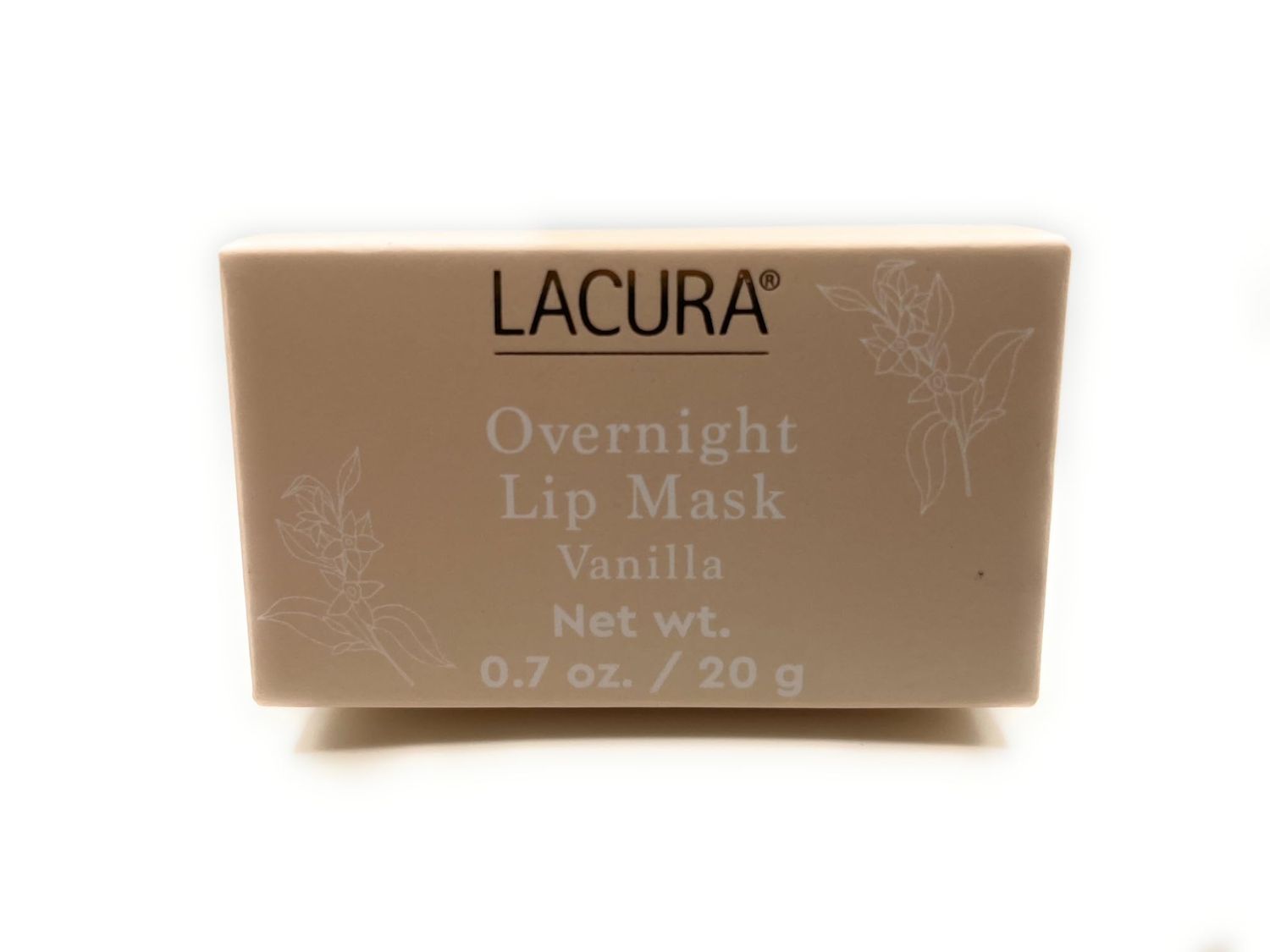 Hydrating Sleeping Lip Mask for Overnight Moisture Vanilla Flavor with Vitamin C, Coconut Oil, Shea Butter, Lacura 0.7oz/20g - Pack of 1