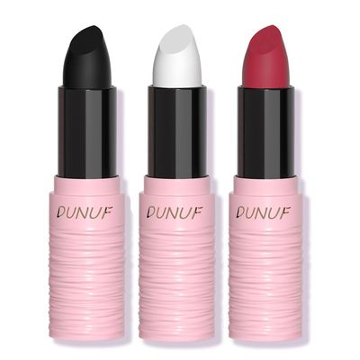 Yeweian Halloween Black White Red Matte Lipstick Set, Black White Lip Face Body Paint Stick, Waterproof Lip Balm for Women, Blendable Face Paint for Goth Makeup Clown Makeup Vampire Skeleton Makeup