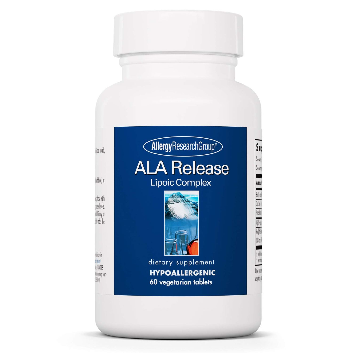 Allergy Research Group ALA Release - Alpha-Lipoic Acid Complex, R-Alpha-Lipoic, Biotin, Calcium, Nutritional Supplement, Vegetarian Tablets - 60 Count