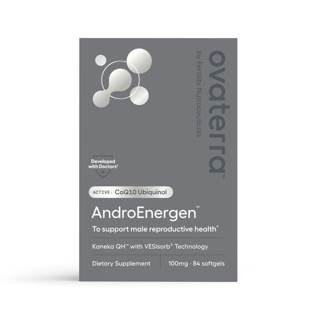 AndroEnergen Male Fertility Supplements, Ubiquinol 100mg CoQ10 Softgels to Support Mens Reproductive &amp; Sperm Health with Kaneka QH CoQ10 &amp; VESIsorb Absorption Technology (84 Softgels 28 Day Supply)