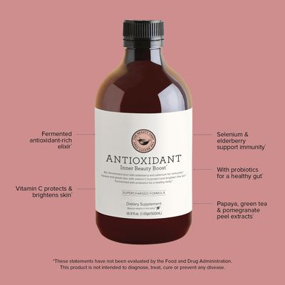 The Beauty Chef Antioxidant Inner Beauty Boost - Bio-Fermented Antioxidant Formula for Immune Support & Skin Protection, Helps Brighten & Even Out Complexion, 16.9 fl. oz / 500mL