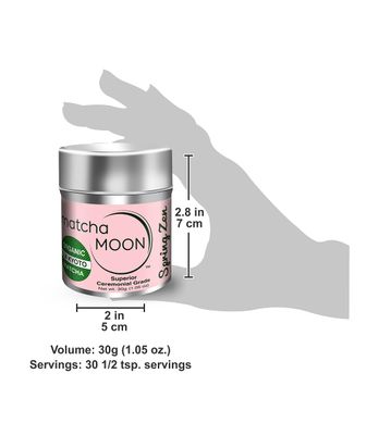 Matcha Moon Spring Zen Matcha Green Tea Powder - Traditional Organic Japanese Matcha from Uji Kyoto - 30g (1.05 oz.) - Superior Ceremonial Grade for Authentic Tea Experience