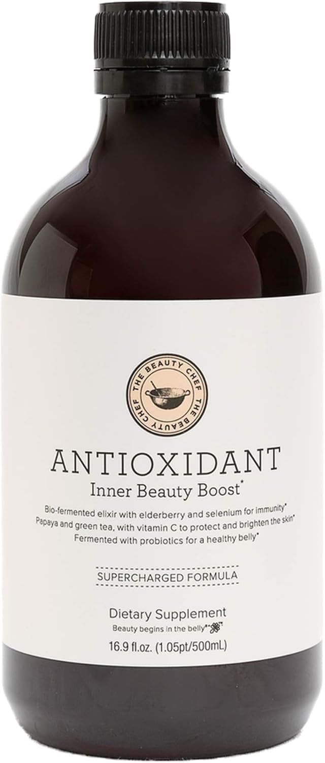 The Beauty Chef Antioxidant Inner Beauty Boost - Bio-Fermented Antioxidant Formula for Immune Support &amp; Skin Protection, Helps Brighten &amp; Even Out Complexion, 16.9 fl. oz / 500mL