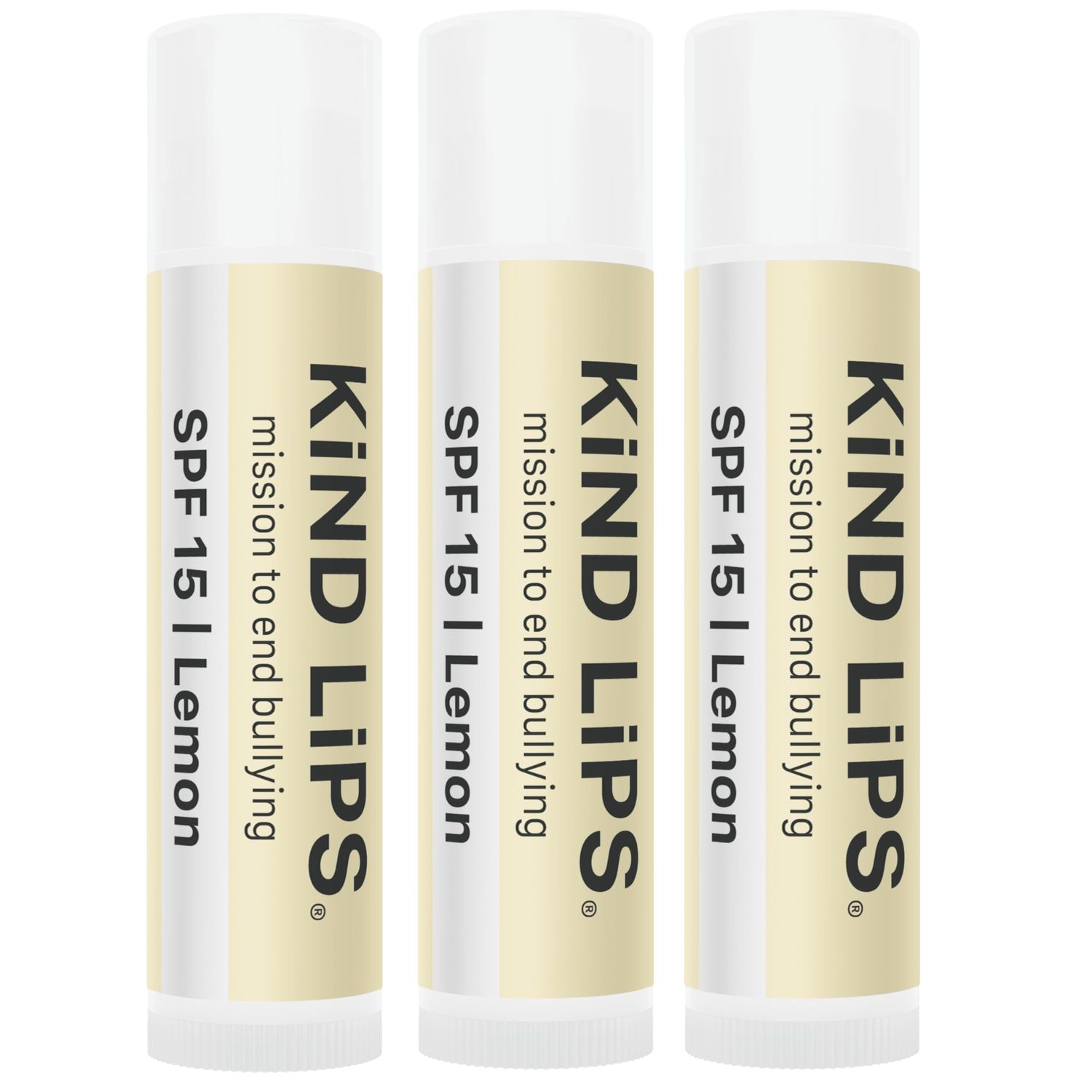 SPF Lip Balm 3-Pack - Natural Zinc Oxide Sunscreen for Lips, Lemon Flavor, Organic, Reef Safe, Made in USA, Broad Spectrum UVA/UVB Protection, Gluten Free