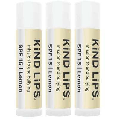 SPF Lip Balm 3-Pack - Natural Zinc Oxide Sunscreen for Lips, Lemon Flavor, Organic, Reef Safe, Made in USA, Broad Spectrum UVA/UVB Protection, Gluten Free