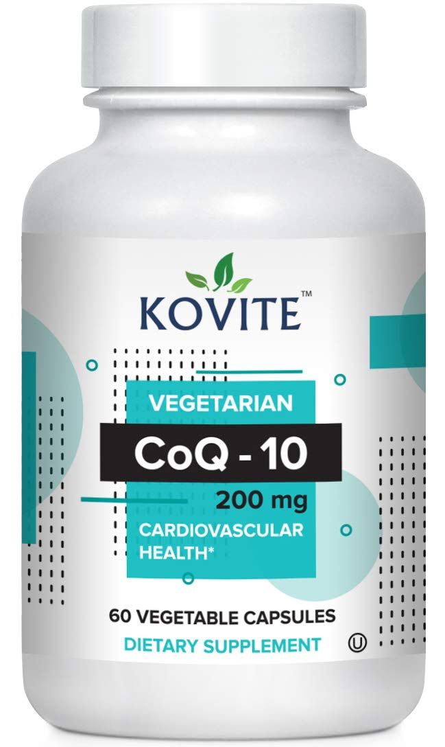 Kovite CoQ-10 Coenzyme Q-10 200 Mg 60 Vegetable Capsules - Vegetarian and Kosher