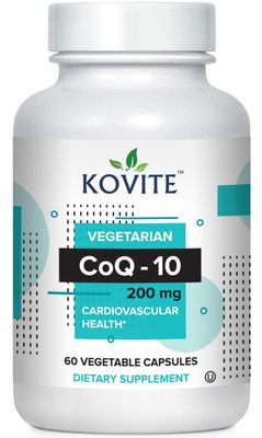 Kovite CoQ-10 Coenzyme Q-10 200 Mg 60 Vegetable Capsules - Vegetarian and Kosher