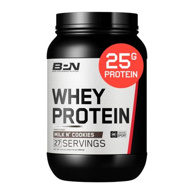 BARE PERFORMANCE NUTRITION, BPN Whey Protein Casein Protein Powder Blend, Milk N&#39; Cookies, 25g Protein per Serving Supports Lean Muscle Recovery, 27 Servings, Third Party Tested