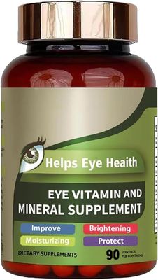 Yrefdmo Eye Vitamin &amp; Mineral Supplement with Lutein, Zeaxanthin, Supports Eye Strain, Vision Health for Adults with Vitamins C &amp; E, Vegan Eye Vitamins Supplement - 90 Capsules