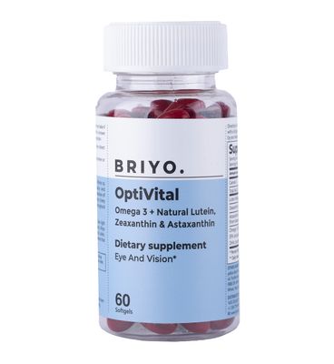 Briyo Optivital for Eye Health - Lutein and Zeaxanthin from Marigold Flower Extract, Astaxanthin (Microalgae), and Omega 3 - Eye Supplement, 60 Count