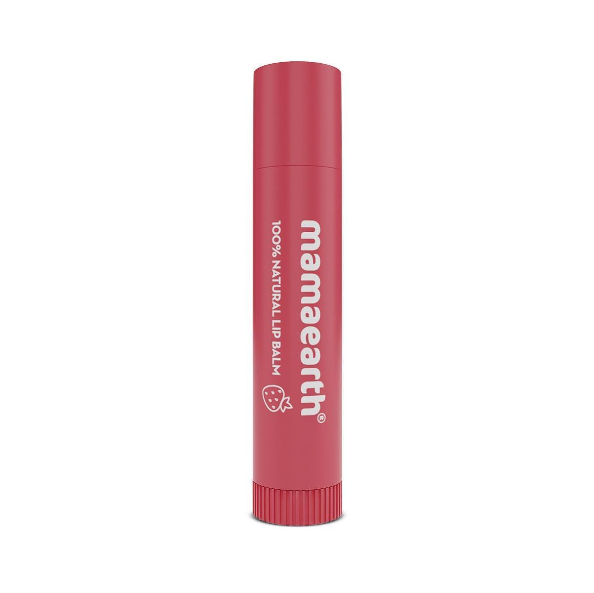 Mamaearth Nourishing Tinted Lip Balm with Natural Red Tint | 12 Hour Moisturization with Vitamin E &amp; Strawberry | Relieves Dry, Chapped Lips &amp; Makes Lips Soft &amp; Supple | 0.14 Oz/4g