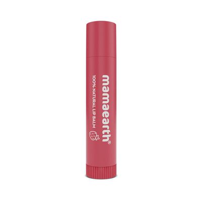 Mamaearth Nourishing Tinted Lip Balm with Natural Red Tint | 12 Hour Moisturization with Vitamin E &amp; Strawberry | Relieves Dry, Chapped Lips &amp; Makes Lips Soft &amp; Supple | 0.14 Oz/4g