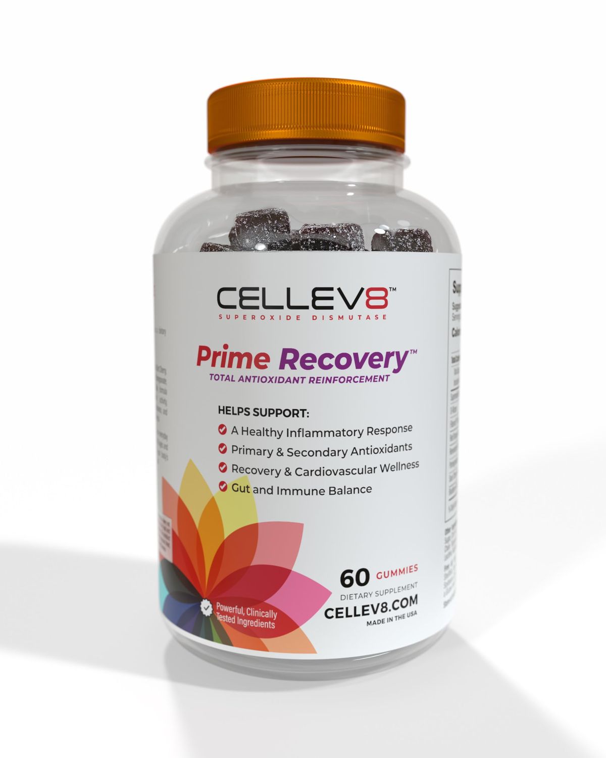 Cellev8 Prime Recovery Gummies | Joint &amp; Muscle Wellness | SOD, Tart Cherry, Resveratrol &amp; Pomegranate | Made in USA | Raspberry Flavor, 60 Count