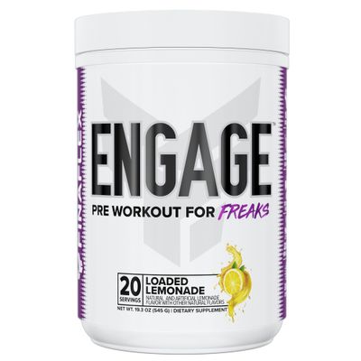FINAFLEX Engage Pre Workout, Loaded Lemon - Train Harder, Longer &amp; Stronger - Includes Creatine, Beta-Alanine, Alpha GPC, Citrulline &amp; Caffeine - 20 Servings