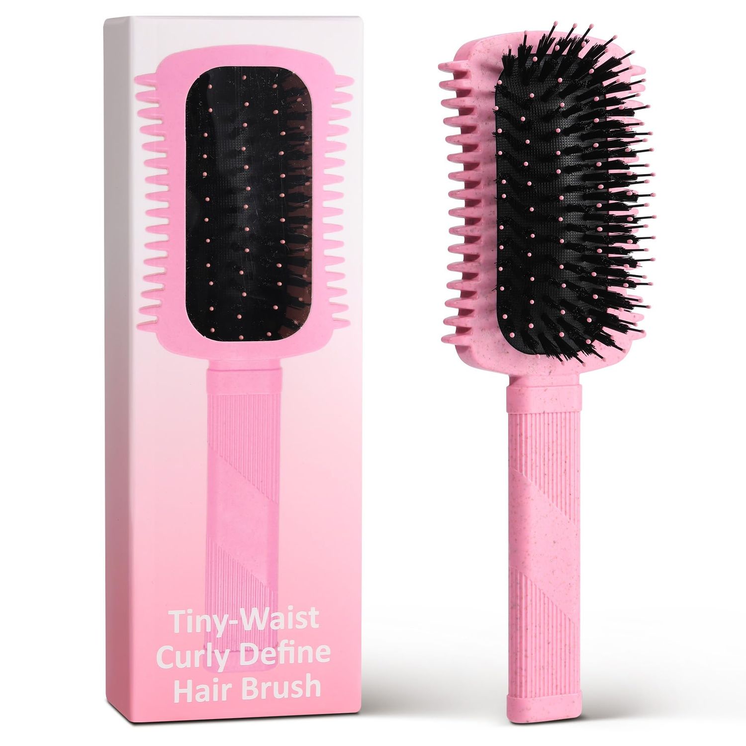 Curl Defining Brush Pink, Volume Curly Hair Brush for Detangling Shaping and Styling Women&#39;s Curls, Reduce Pulling