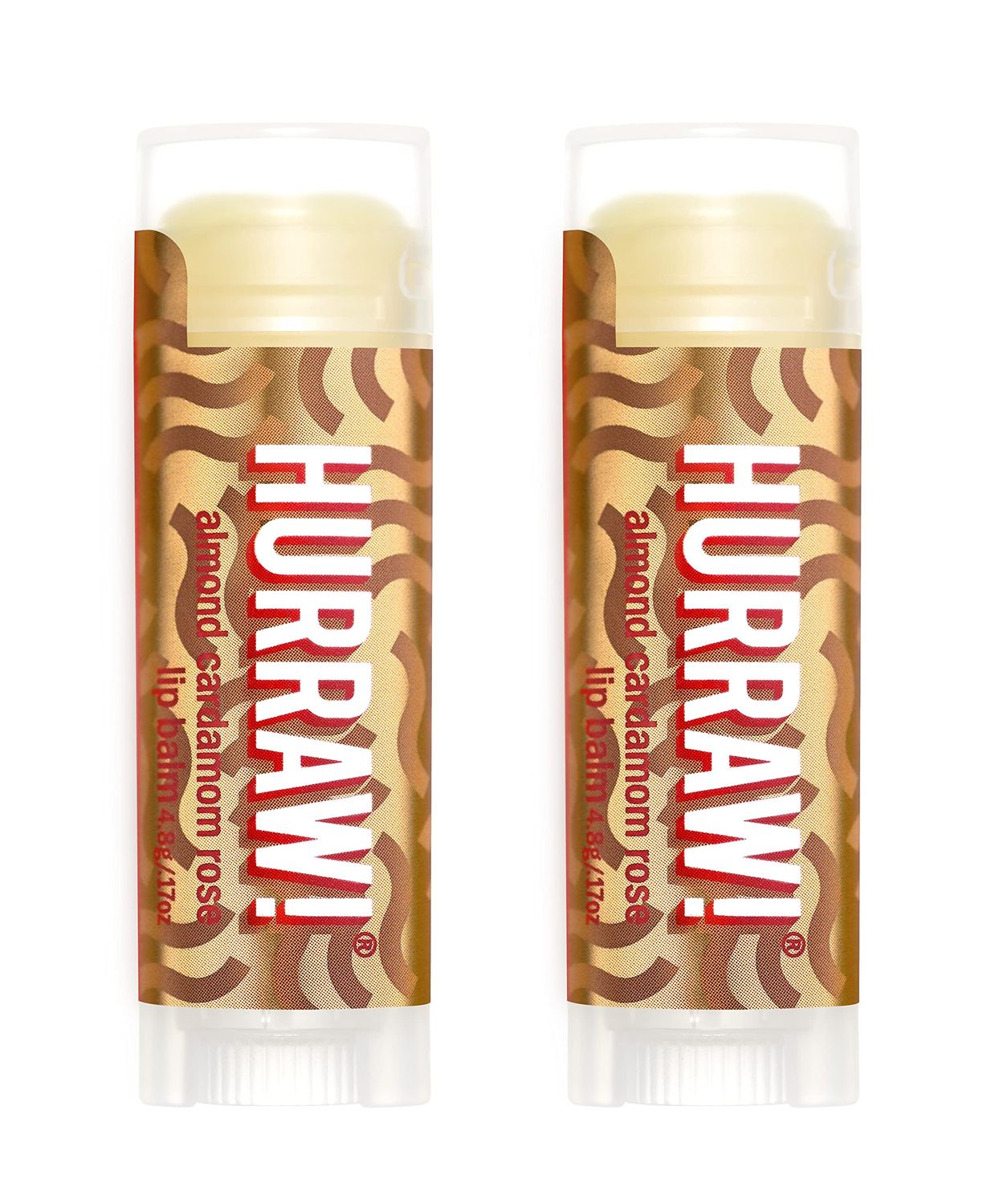 Hurraw! Almond, Cardamom, Rose (Vata) Lip Balm, 2 Pack: Organic, Certified Vegan, Cruelty and Gluten Free. Non-GMO, 100 Natural Ingredients. Bee, Shea, Soy and Palm Free. Made in USA
