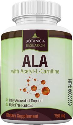 Alpha Lipoic Acid with Acetyl L Carnitine - ALA ALC Anti Aging Health &amp; Wellness Formula to Support Nerve Health, Tingling Feet, Hands, Limbs 60 Vitamin Complex Capsules
