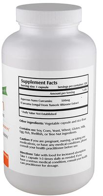 One Planet Nutrition Nano Curcumin 500 mg Veggie Capsules (120 Servings), Nano for High Absorption, Supports Immune Health, Non-GMO, Vegan, Gluten-Free