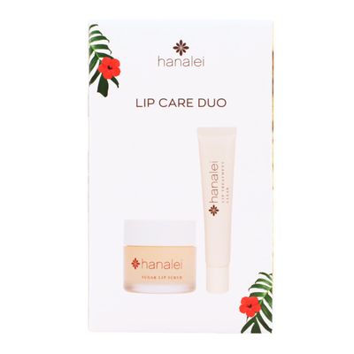 Hanalei Lip Care Products Set Duo - Sugar Lip Scrub &amp; Kukui Oil Lip Treatment for Dry, Cracked, Chapped Lips - Exfoliate, Hydrate &amp; Moisturize for Soft, Smooth Lips - Natural and Cruelty-free