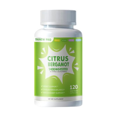 Organic Citrus Bergamot 1400mg, 120 Capsules -Citrus Bergamia - Essential Oil and Citrus Bioflavonoids - Natural Heart Health Supplements for Women and Men - Non-GMO Pills