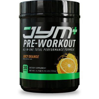 JYM Supplement Science Pre JYM Plus Orange Pre-Workout Powder, Amino Nitrates, Creatine, Betaine, Nootropics, BCAAs, for Men &amp; Women, 30 Servings
