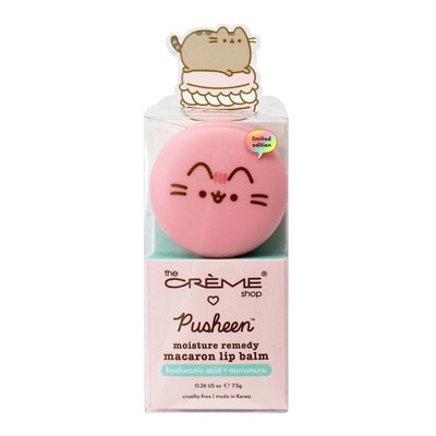 THE CRME SHOP X PUSHEEN Strawberry Dream Cute Macaron Lip Balm with Murumuru Seed Butter and Hyaluronic Acid for Hydration Vegan and Cruelty-Free Formula For Dry Lips
