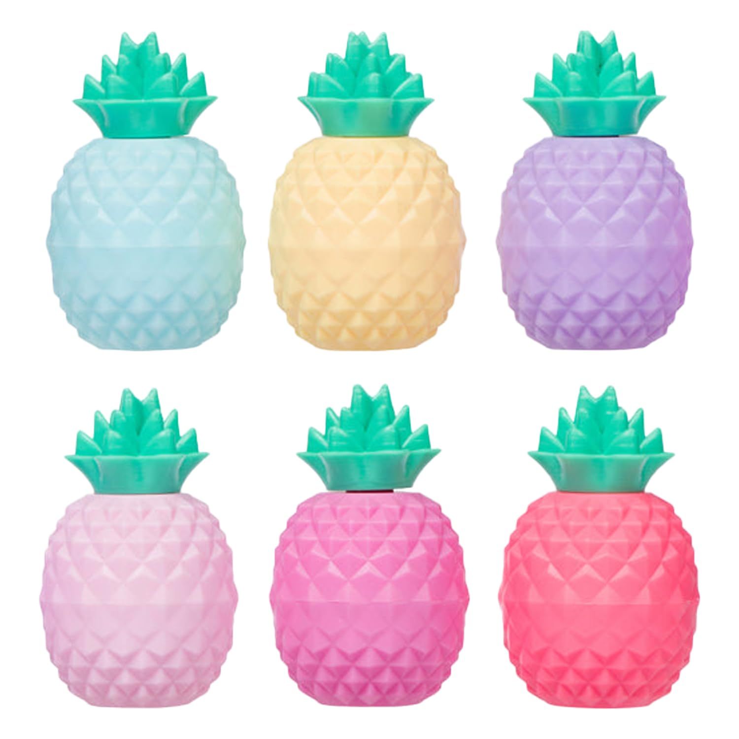 Glam Lux Beauty Bundle Pineapple Shaped Lip Balm Set of 6 Moisturizing Nourishing &amp; Hydrating For Dry Chapped Lips For Women, Girls &amp; Tweens