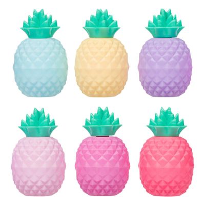 Glam Lux Beauty Bundle Pineapple Shaped Lip Balm Set of 6 Moisturizing Nourishing &amp; Hydrating For Dry Chapped Lips For Women, Girls &amp; Tweens