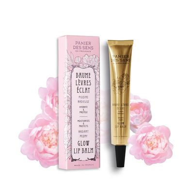 Panier des Sens - Peony Lip Balm for Women - Lip Moisturizer - Shea butter &amp; Sweet almond oil - Made in France Lip Care - 98 Natural Ingredients - Lip Balm Hydrating for Dry Lips - 0.5 Fl oz