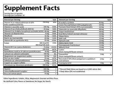 Doctor's Advantage Daily Shield Multivitamin with Green Tea Extract &amp; Bilberry | 120 Non-GMO Capsule Antioxidant Supplement to Fight Free Radical Damage &amp; Support Immune System