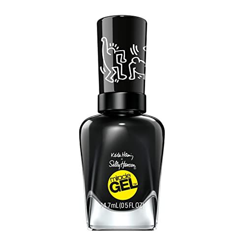 Sally Hansen Miracle Gel, Keith Haring Sketched in Stone, Long Lasting, Gel-Like Formula, No UV Lamp Needed, Black Nail Polish