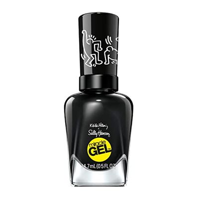 Sally Hansen Miracle Gel, Keith Haring Sketched in Stone, Long Lasting, Gel-Like Formula, No UV Lamp Needed, Black Nail Polish