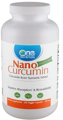 One Planet Nutrition Nano Curcumin 500 mg Veggie Capsules (120 Servings), Nano for High Absorption, Supports Immune Health, Non-GMO, Vegan, Gluten-Free