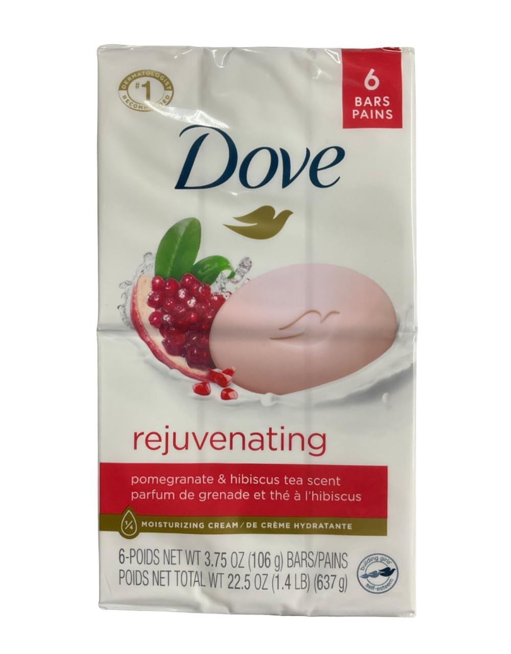 Dove Go Fresh Revive Beauty Bars, Pomegranate &amp; Lemon Verbena, 4 oz bars, (Pack of 1 Bar)