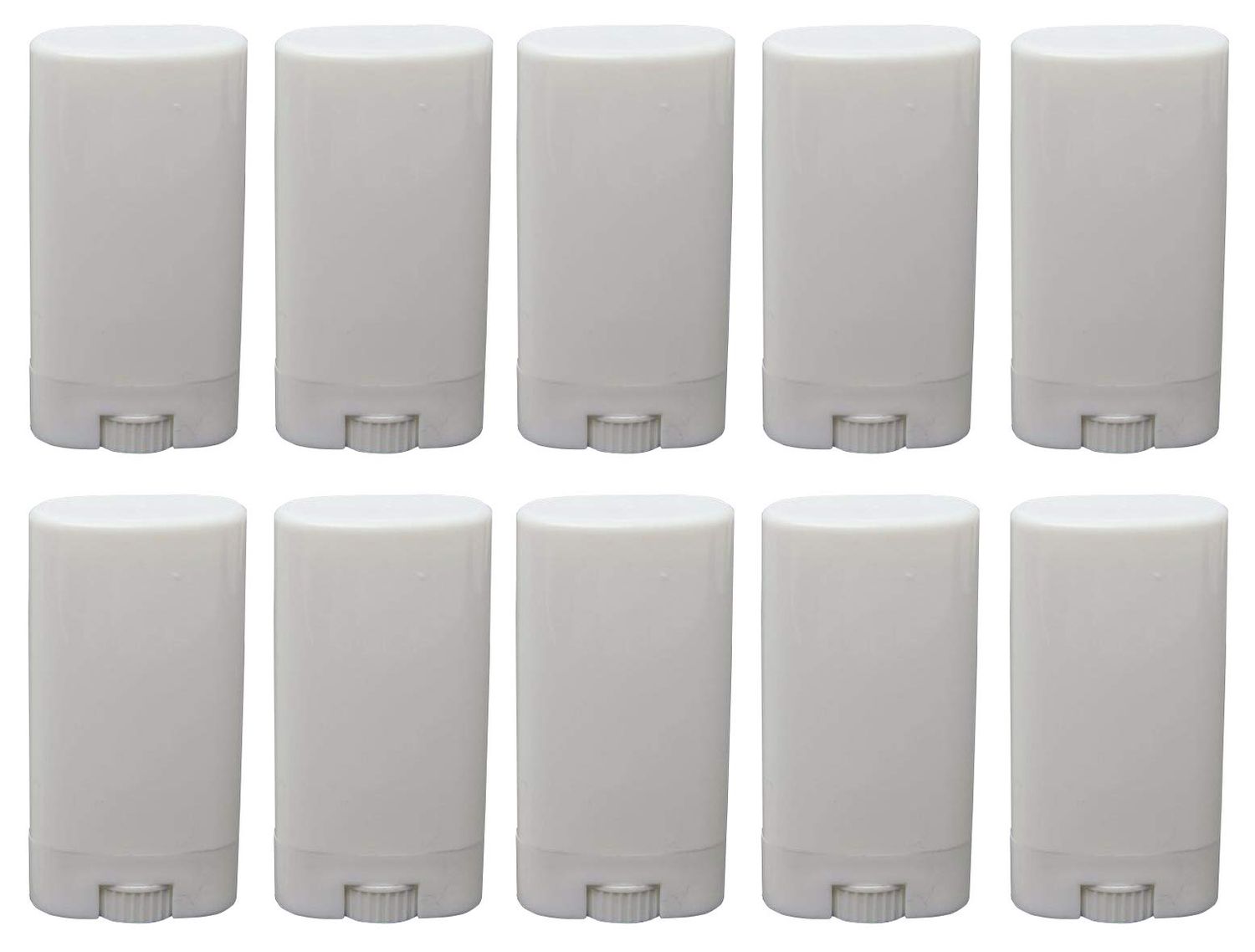 10pcs Empty Oval White Containers Small Sample Tubes Plastic Lip Balm Tubes Lipstick Tube 15ml/5ml (15ml)