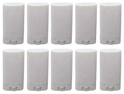 10pcs Empty Oval White Containers Small Sample Tubes Plastic Lip Balm Tubes Lipstick Tube 15ml/5ml (15ml)