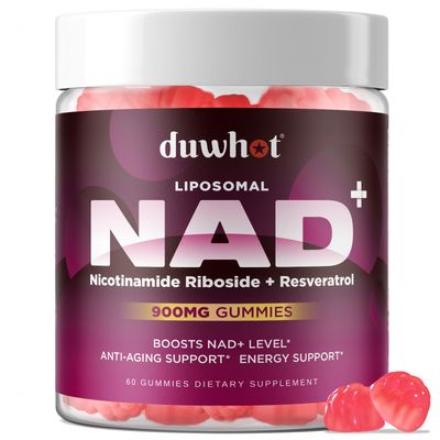 duwhot NAD Supplement Gummies Sugar Free, Liposomal B3 Nicotinamide Riboside Resveratrol 900 MG for Women &amp; Men, NAD Supplement with Quercetin &amp; Grape Seed Extract, Brain Support, Antioxidant, 60ct