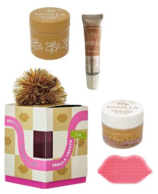 Vanilla Lip Mini Gift Set by Bath Body Works - Travel Size Lip Gloss, Lip Nourishing Mask, Exfoliating Lip Scrub