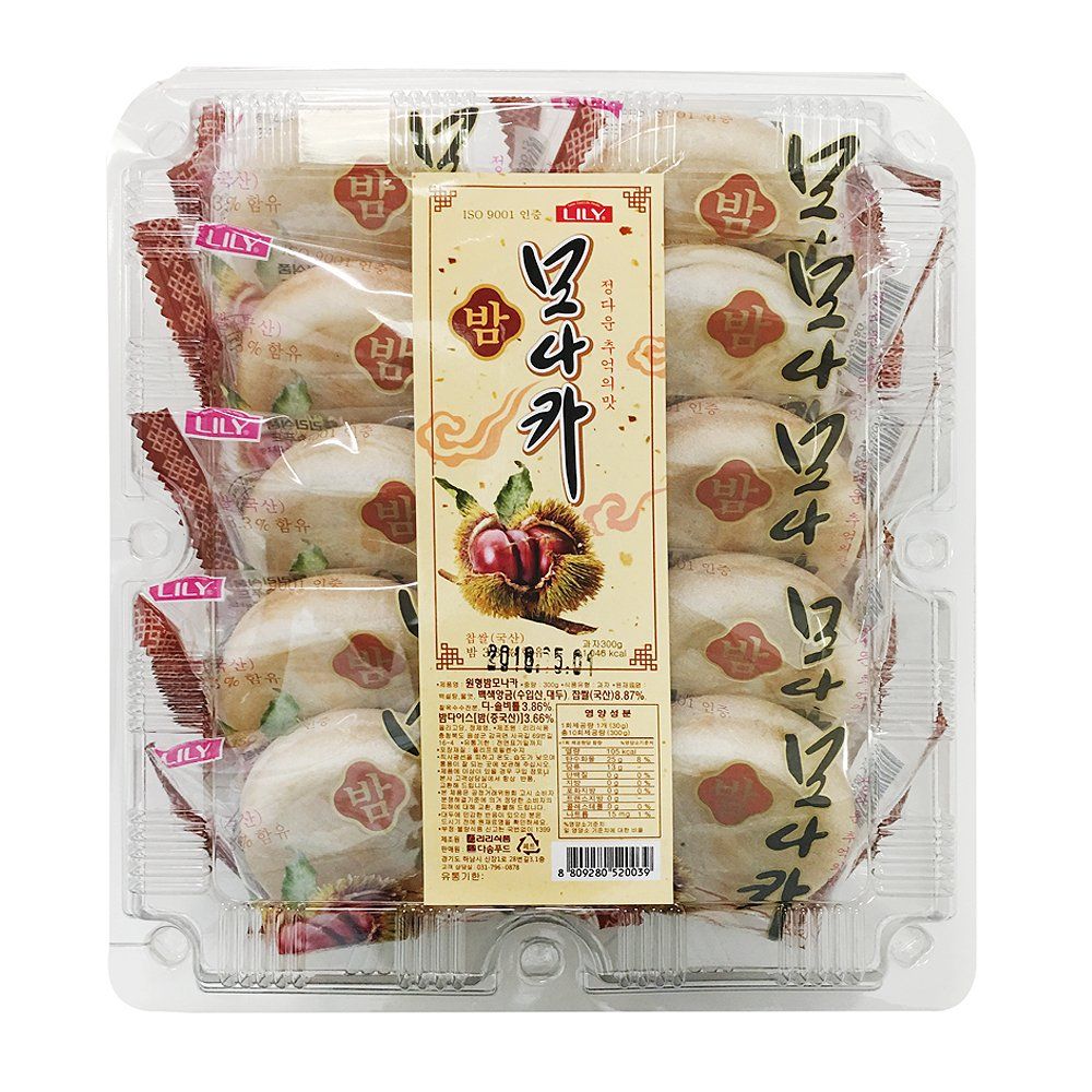 Korean Traditional Monaka Assortment Gift Box, Chestnut 300g (1 Pack)