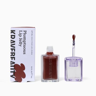 KraveBeauty Plumptuous Lip Jelly 0.24 fl oz, Antioxidant-rich Lip Oil with a Sheer &amp; Buildable Tint, Non Sticky Formula For Fuller Looking Lips, 6.76 fl oz, Cherry Cola