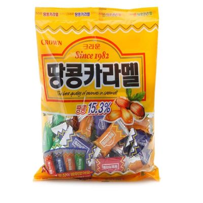 Korean Candy Sweet and Savory Crown Peanuts Caramel, 11.4 Ounce (324g)