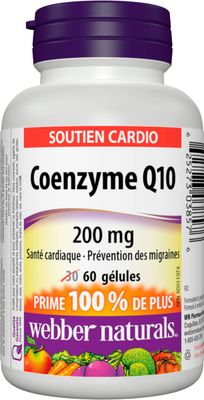 Webber Naturals Coenzyme Q10 (CoQ10) 200 mg, 60 Softgels, High Potency Antioxidant Supplement, for Heart Health and Cellular Energy Production, 60 Day Supply, Gluten Free